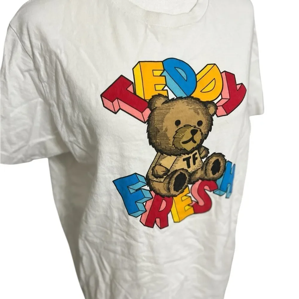 Teddy Fresh merch white crew neck teddy t shirt short sleeve Medium - Picture 3 of 13